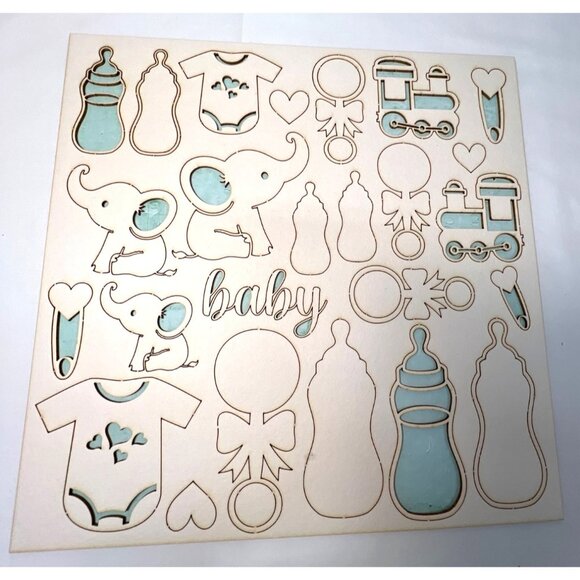 Mintay Chippies Chipboard Decor Elements Baby Set  MT-CHIP2-D22 - Picture 1 of 4